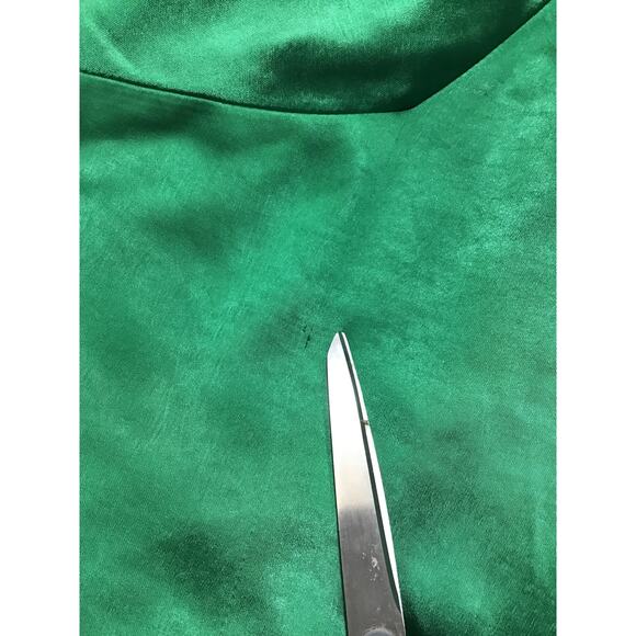 LULU'S XL Green Lace up cutout Sweetheart Neck Satin Midi Dress NEW B123 flaw - Picture 6 of 9